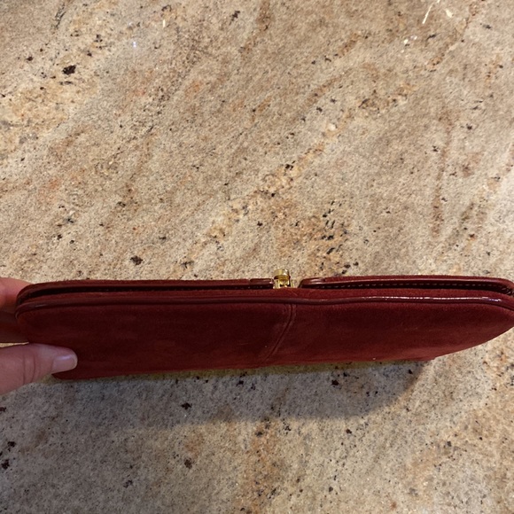 Talbots Suede clutch w/Gold Hardware - Picture 8 of 12